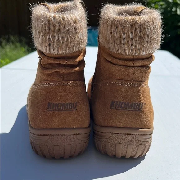 NWOT Khombu Tan Suede Winter Boots - Picture 3 of 12
